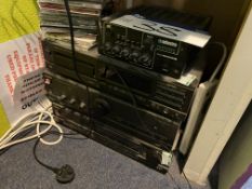 Assorted PA Equipment, as set out in one stack, including adastra 50W mixer amplifier and Technics