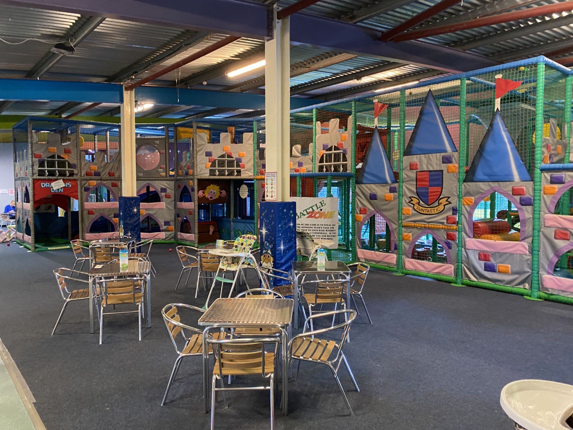 TWO TIER CHILDREN’S SOFT PLAY STRUCTURE, approx. 23m long x 11m wide x 4m high overall, with two - Image 2 of 12
