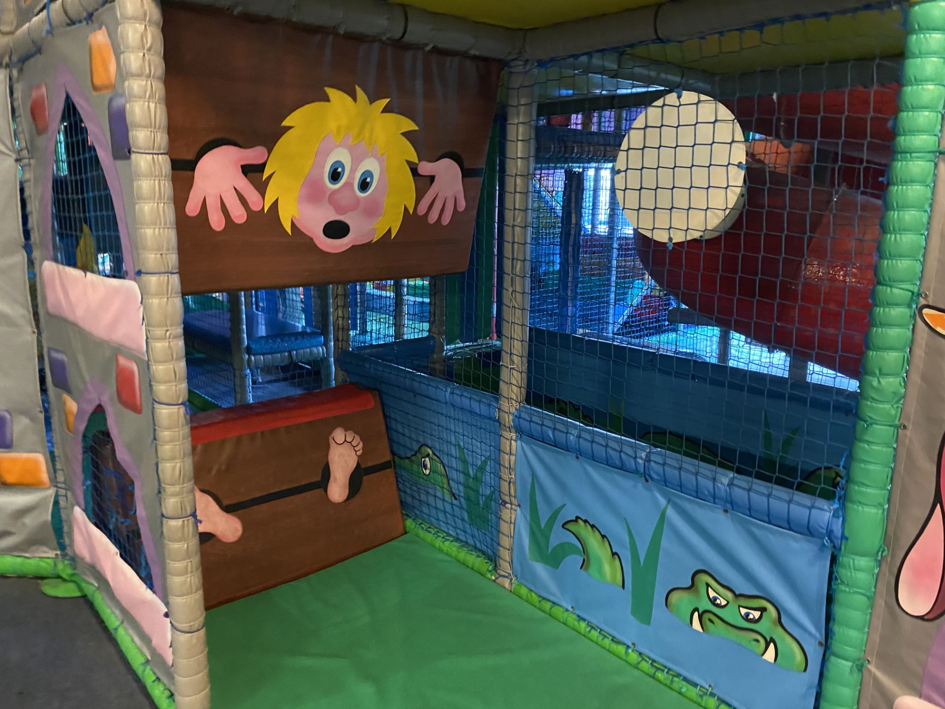 TWO TIER CHILDREN’S SOFT PLAY STRUCTURE, approx. 23m long x 11m wide x 4m high overall, with two - Image 7 of 12