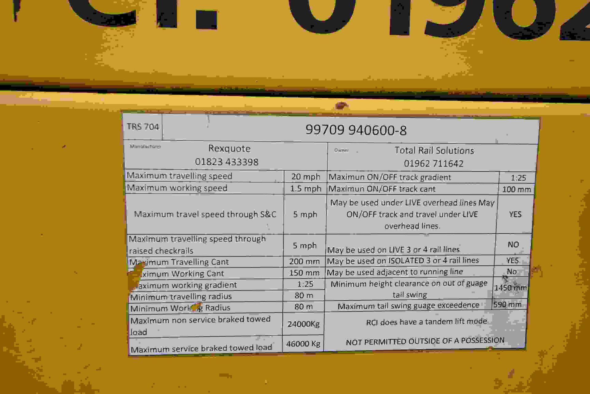 Rexquote Case MEGA 988 SP2S ROAD RAIL EXCAVATOR, (type 9B), serial no. CGG0232240, 2002, 9,858 - Image 4 of 15