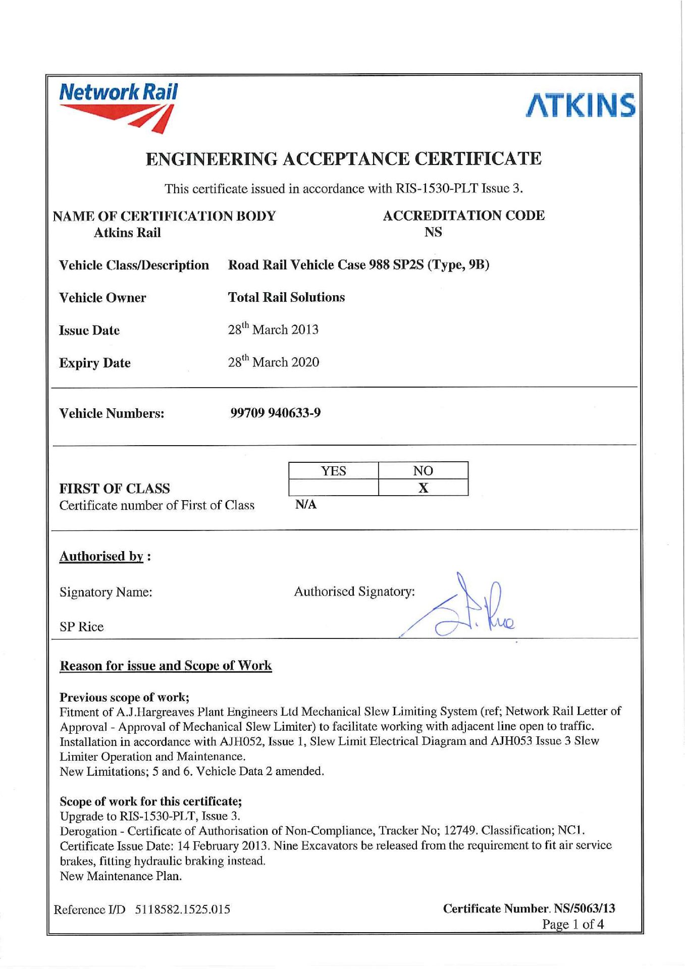 Rexquote Case MEGA RAILER 988 SP2S ROAD RAIL EXCAVATOR, (type 9B), serial no. CGG0232268, 2000, 11, - Image 14 of 17