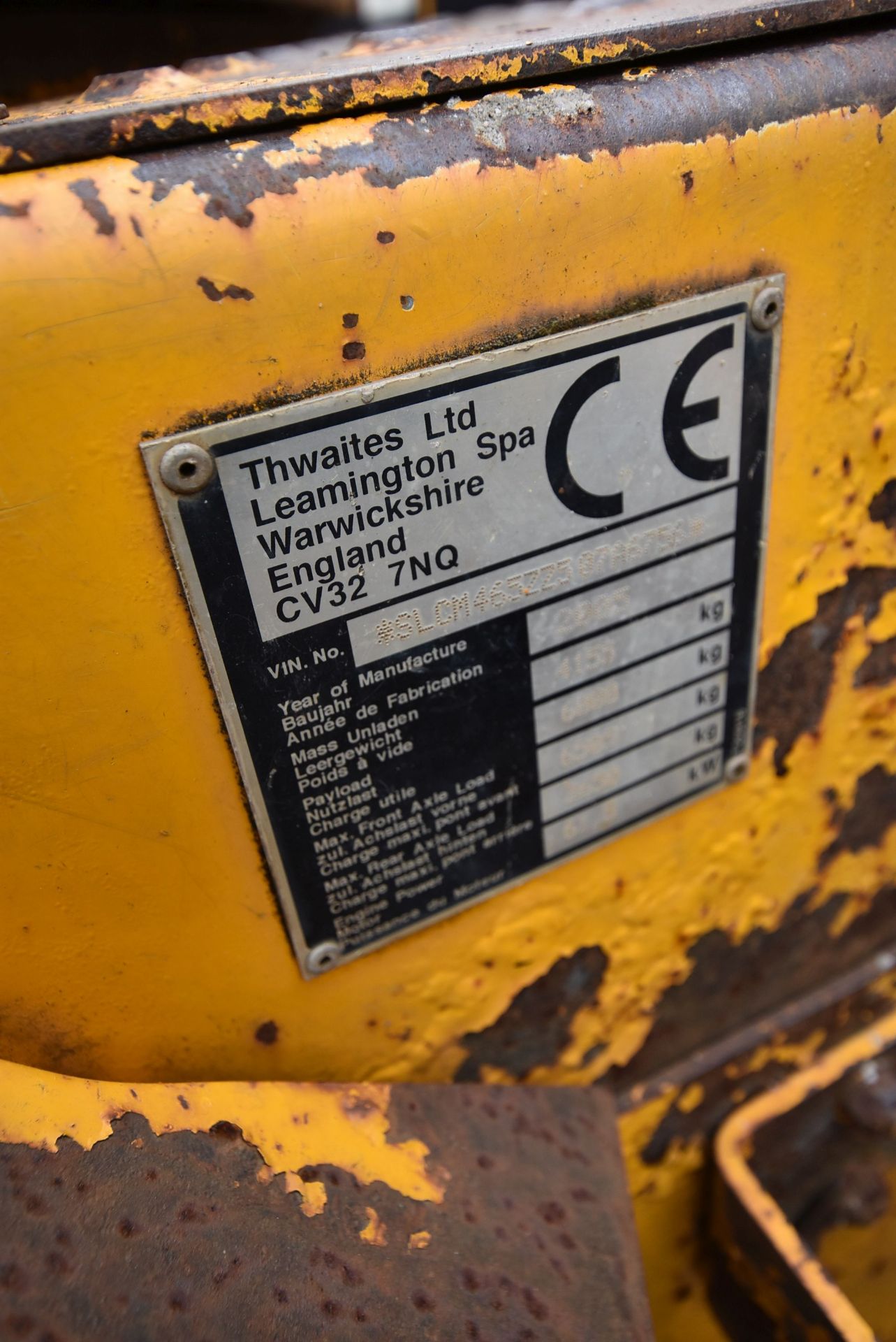 Thwaites 6T ARTICULATED DUMPER, VIN SLCM465ZZ507A6756, year of manufacture 2005, approx. indicated - Image 7 of 7