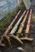 Four Cast Iron Building Props, each approx. 4m long (lot located at Moorfield Drive, Altham,