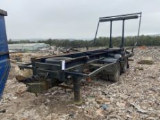 Tandem Axle Hook Grab Skip Trailer, (lot located at Moorfield Drive, Altham, Accrington, Lancashire,