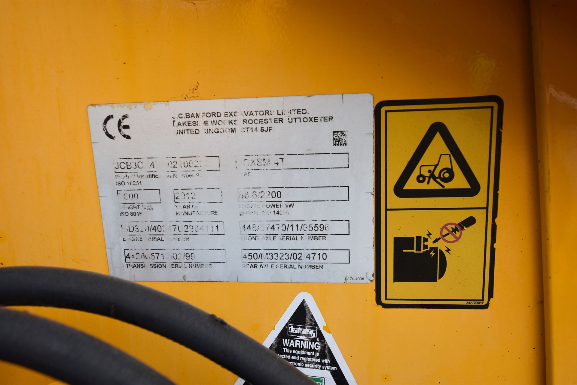 JCB 3CXSM 4T ECO BACK HOE LOADER, PIN JCB3CX4TH02100202, registration no. MX12 LRY, date first - Image 12 of 12