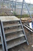 Five Rise Fabricated Steel Staircase, approx. 1.7m x 1m x 2.1m high overall (lot located at