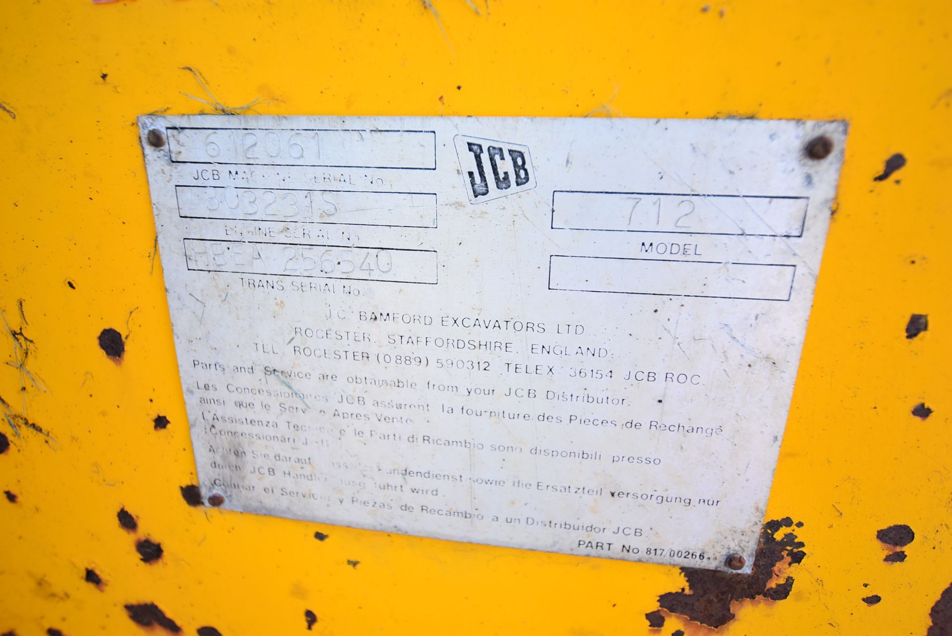 JCB 712 ARTICULATED DUMP TRUCK, serial no. 803231S (lot located at 55 Clifton Street, Miles - Image 9 of 10