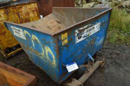 Steel Fork Truck Tip Skip, approx. 1.6m (lot located at Moorfield Drive, Altham, Accrington,