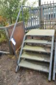 Five Rise Fabricated Steel Staircase, approx. 1.7m x 1m x 2.1m high overall (lot located at