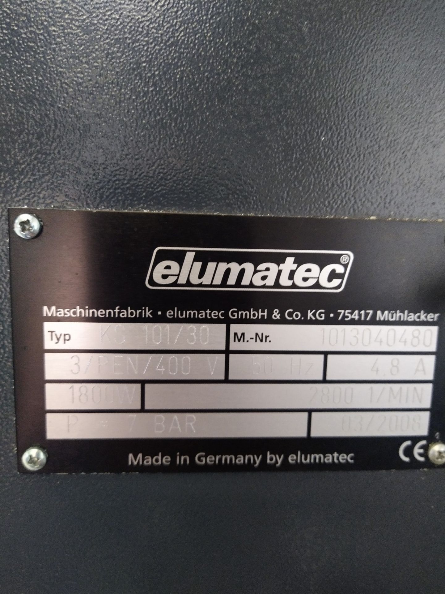 ELUMATIC KS 101/30 SAW, serial no. 1013040480, year of manufacture 2008, free loading onto - Image 6 of 7