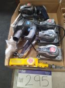 Quantity of air sanders, air linishers, temperature gun and oxy acetylene gun, free loading onto