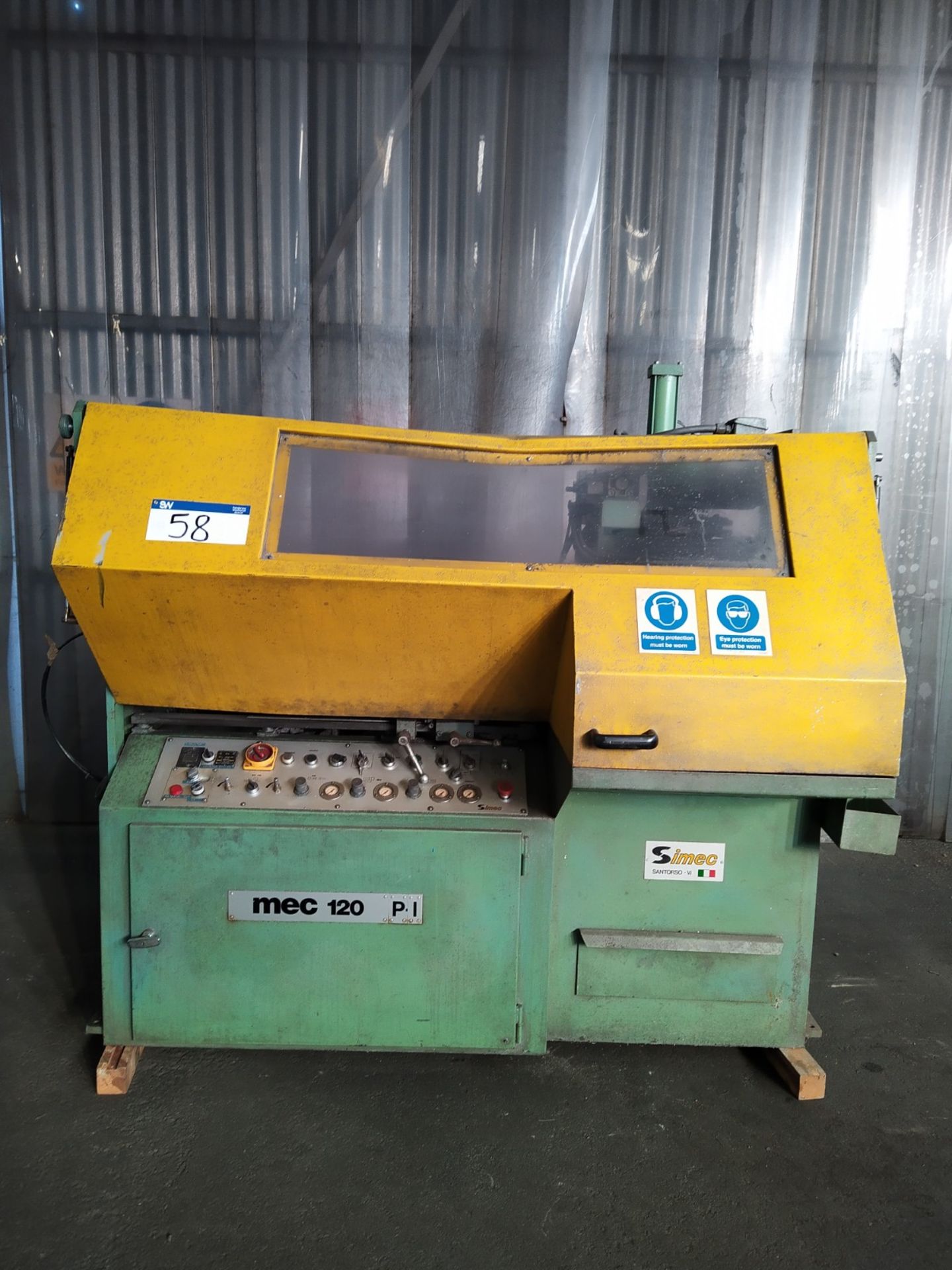 Simec SRL ME 120 Simec mec 120 PI Circular Autosaw, year of manufacture 1990, free loading onto - Image 2 of 8