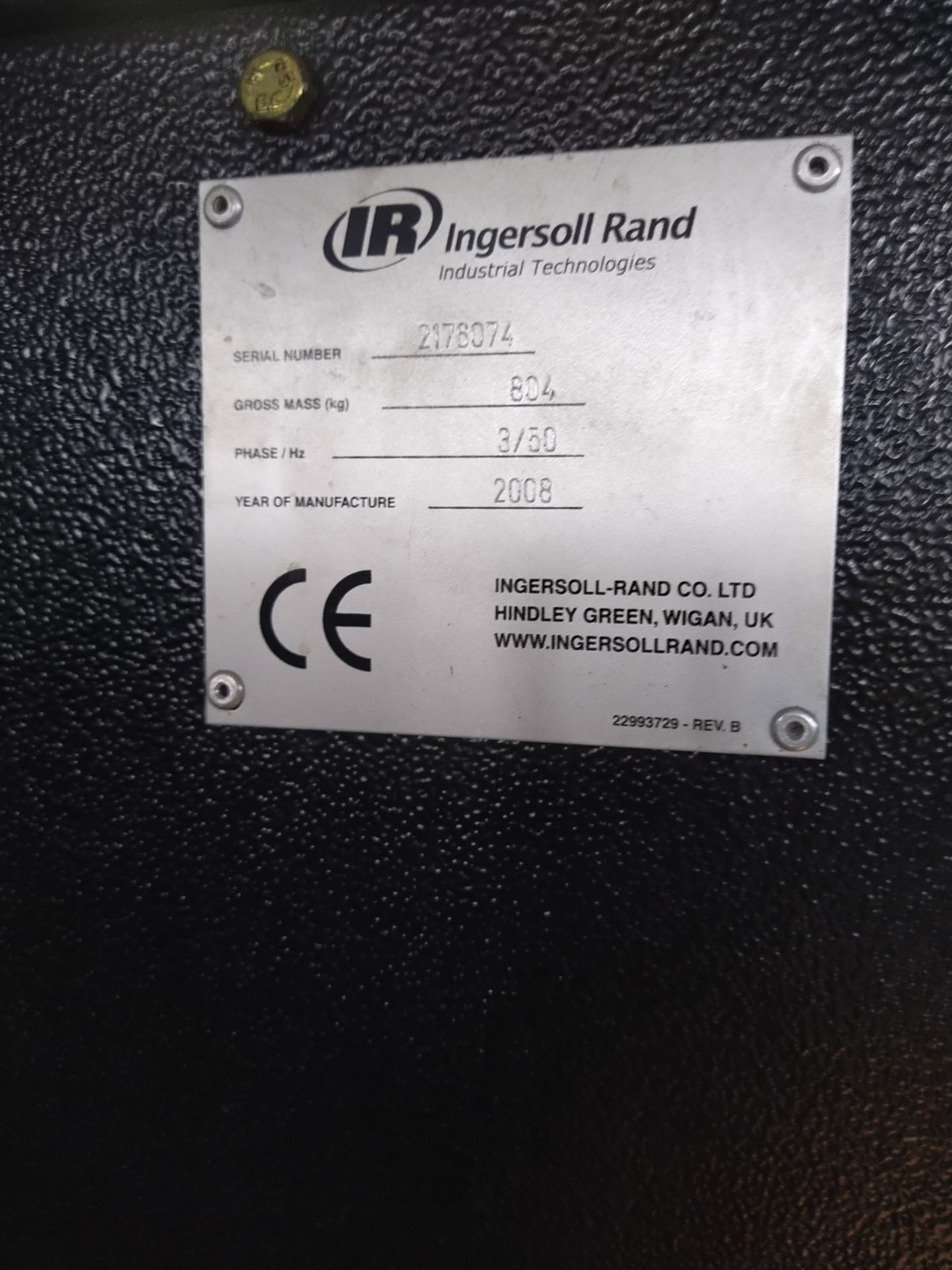 Ingersoll Rand IRN15K-TAS ROTARY SCREW AIR COMPRESSOR & DRYER, 500 litre, CFM: 41.0 - 87.0, Kw / Hp: - Image 6 of 6