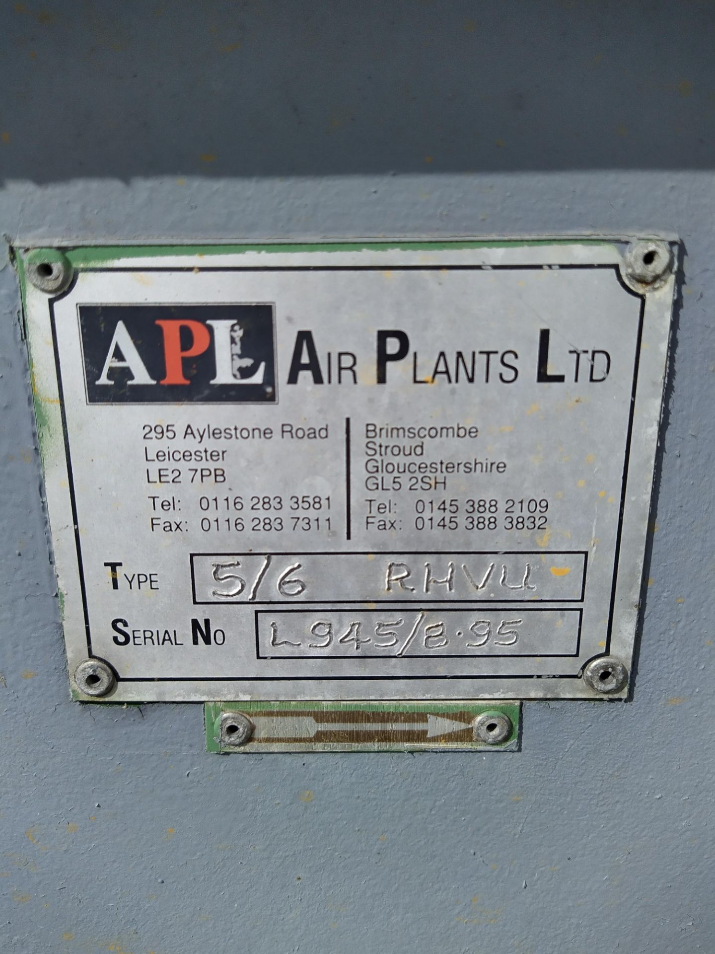 Air Plants Ltd 5/6 RHVLL Dust Extraction Unit, serial no. L945/8.95, free loading onto purchasers - Image 6 of 7