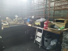 Large mixed lot of various items including vacuum, ladder, lightbox, broom heads and lots of