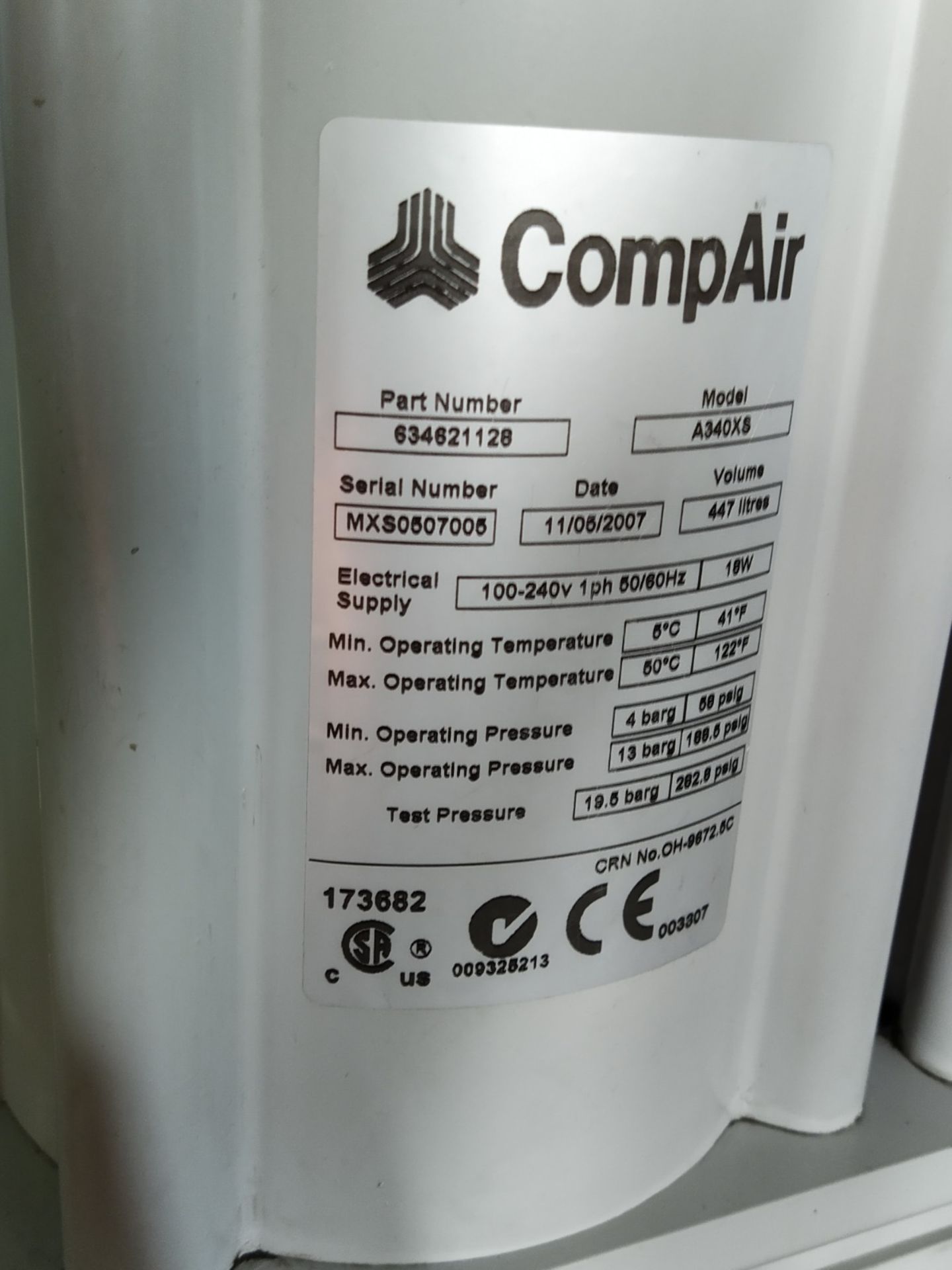 Comp Air A340XS Modular Compressed Air Dryer, serial no. MXS0507005, year of manufacture 2007, - Image 4 of 7