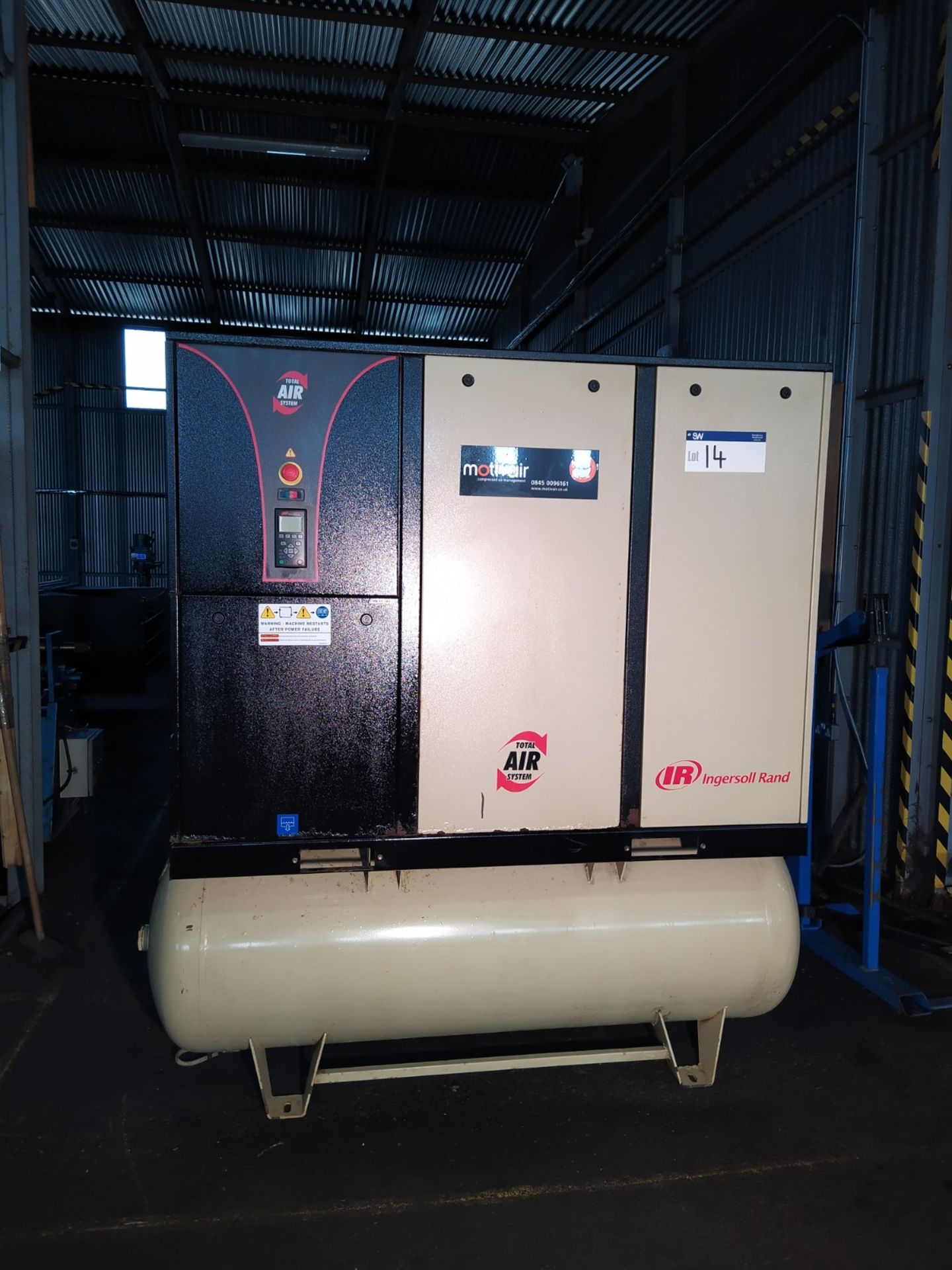 Ingersoll Rand IRN15K-TAS MOUNTED ROTARY SCREW AIR COMPRESSOR & DRYER, 500 litre, CFM: 41.0 - 87. - Image 3 of 5