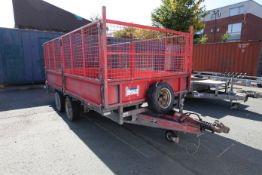 Ifor Williams 3500kg Trailer with sides and ramp , dimensions approx. 200cm wide, 200cm high,