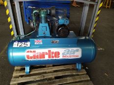 Clarke SE16C200 Air Compressor, serial no. 120648, year of manufacture 2015, free loading onto