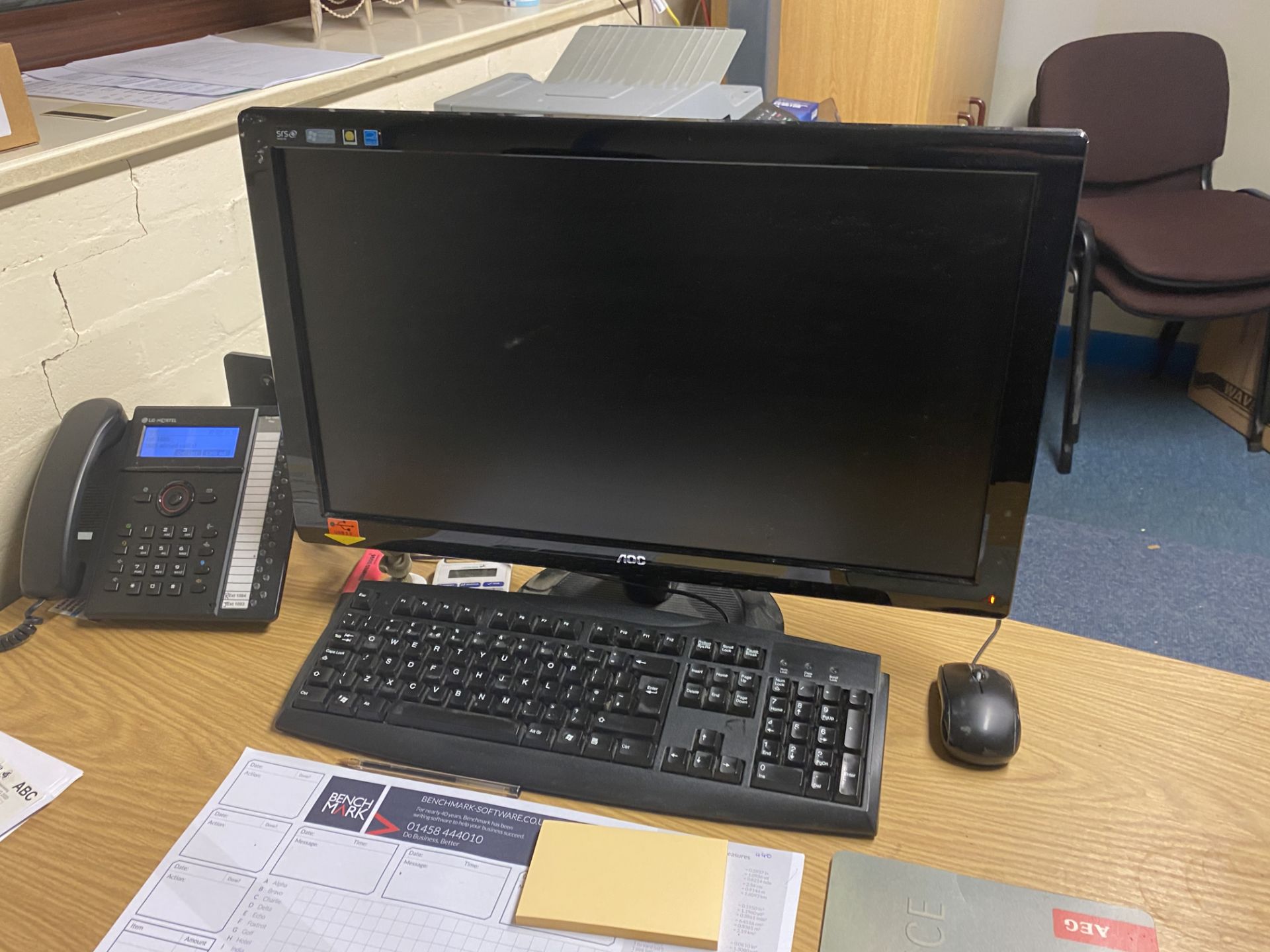 Packard Bell Intel Pentium Personal Computer (hard disk removed), with flat screen monitor, keyboard