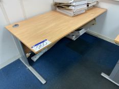 Light Oak Veneered Cantilever Framed Desk (lot located at Briscoe Lane, Newton Heath, Manchester,