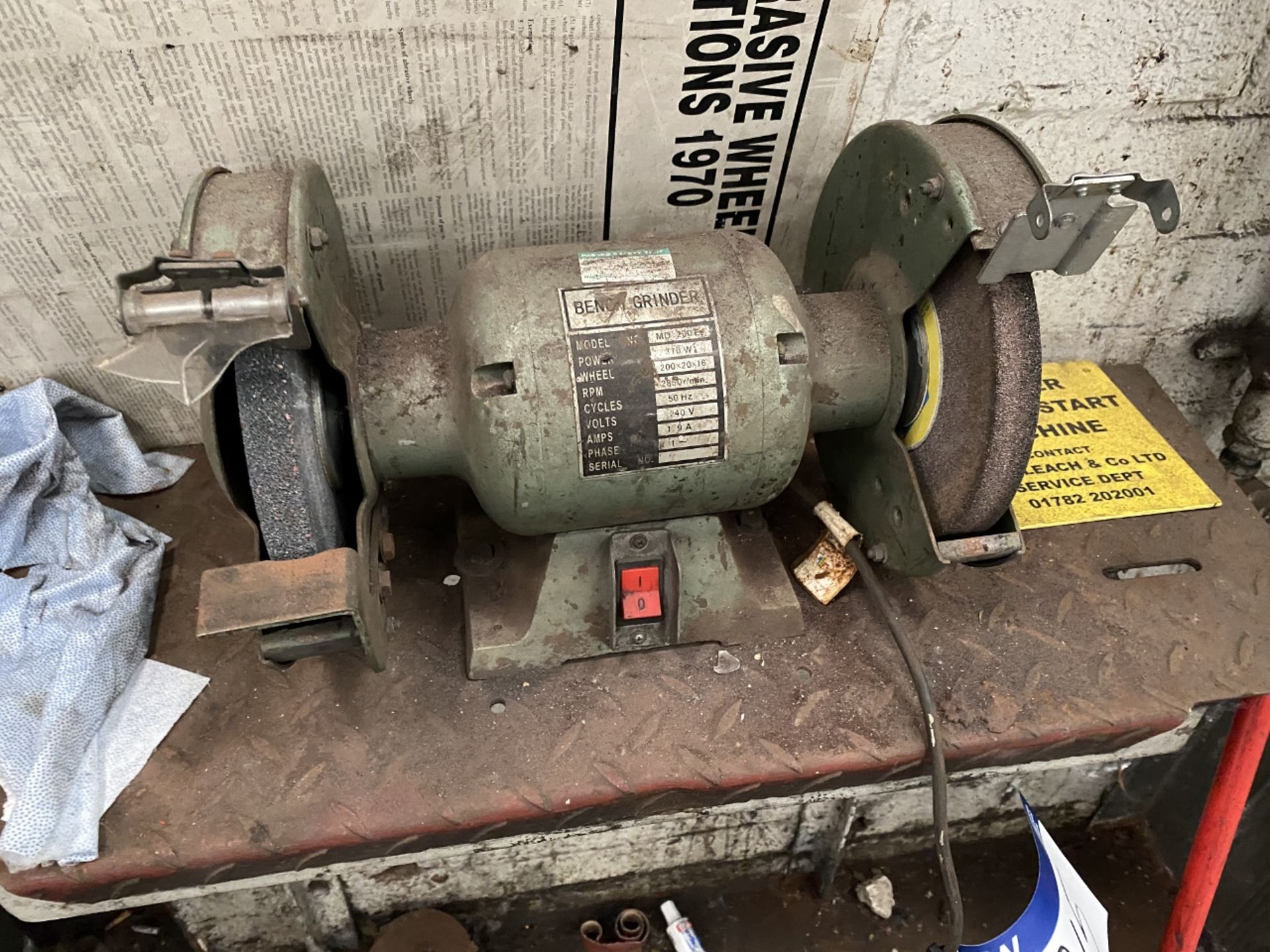 Double Ended Bench Grinder, 240V (plug missing) (lot located at Briscoe Lane, Newton Heath,