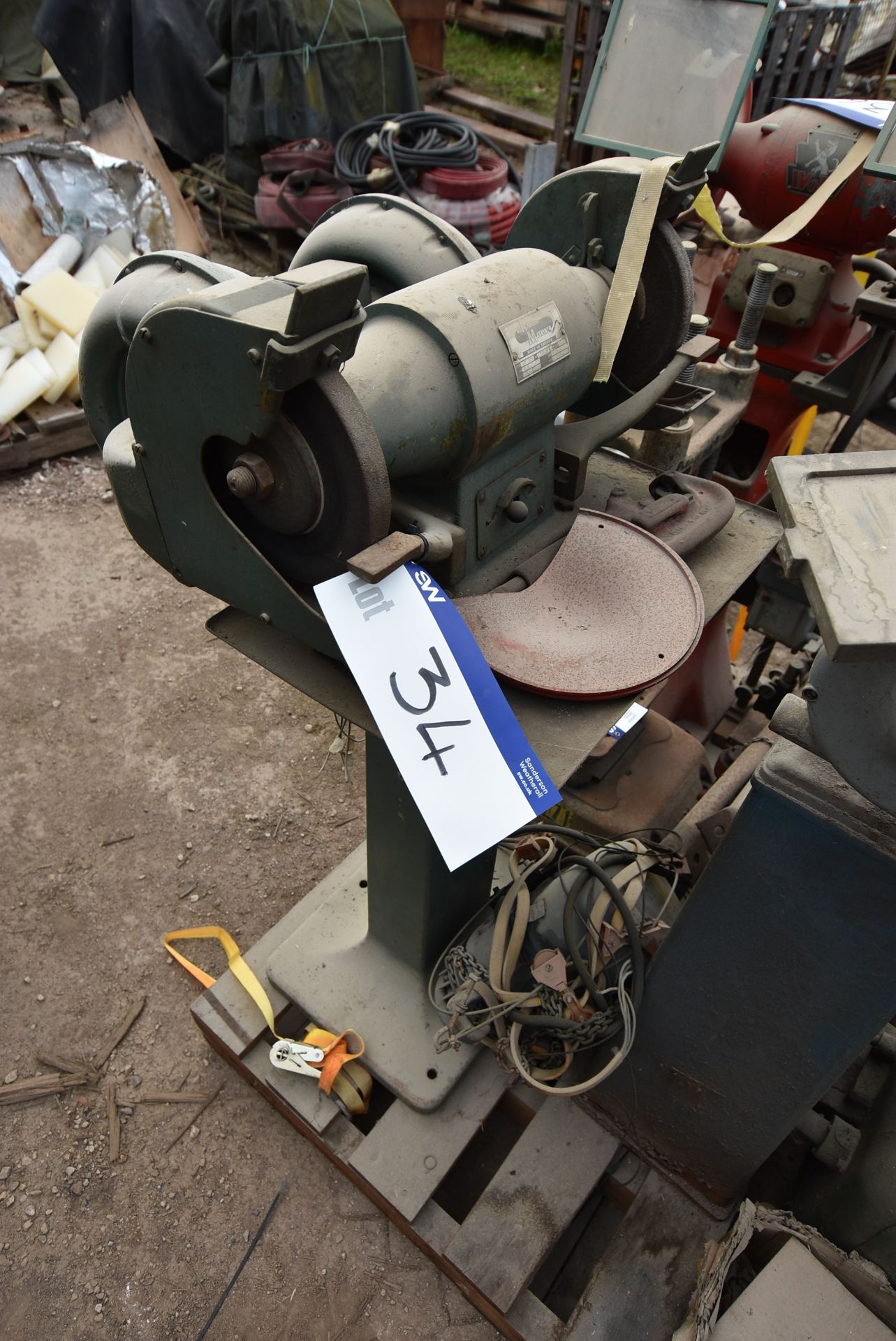 AB Arboga Maskiner EP 308 approx. 180mm dia. Double Ended Bench Grinder, with stand, 415V