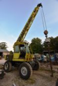 Coles HYDRAMOBILE 911 9150kg cap. WHEELED YARD CRANE, serial no. 1186, with Salter model 299 crane