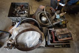 Assorted Equipment, as set out including pipe fittings and eye bolts
