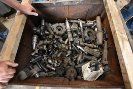 Assorted Milling Machine Tooling & Equipment, in steel box crate, with box crate