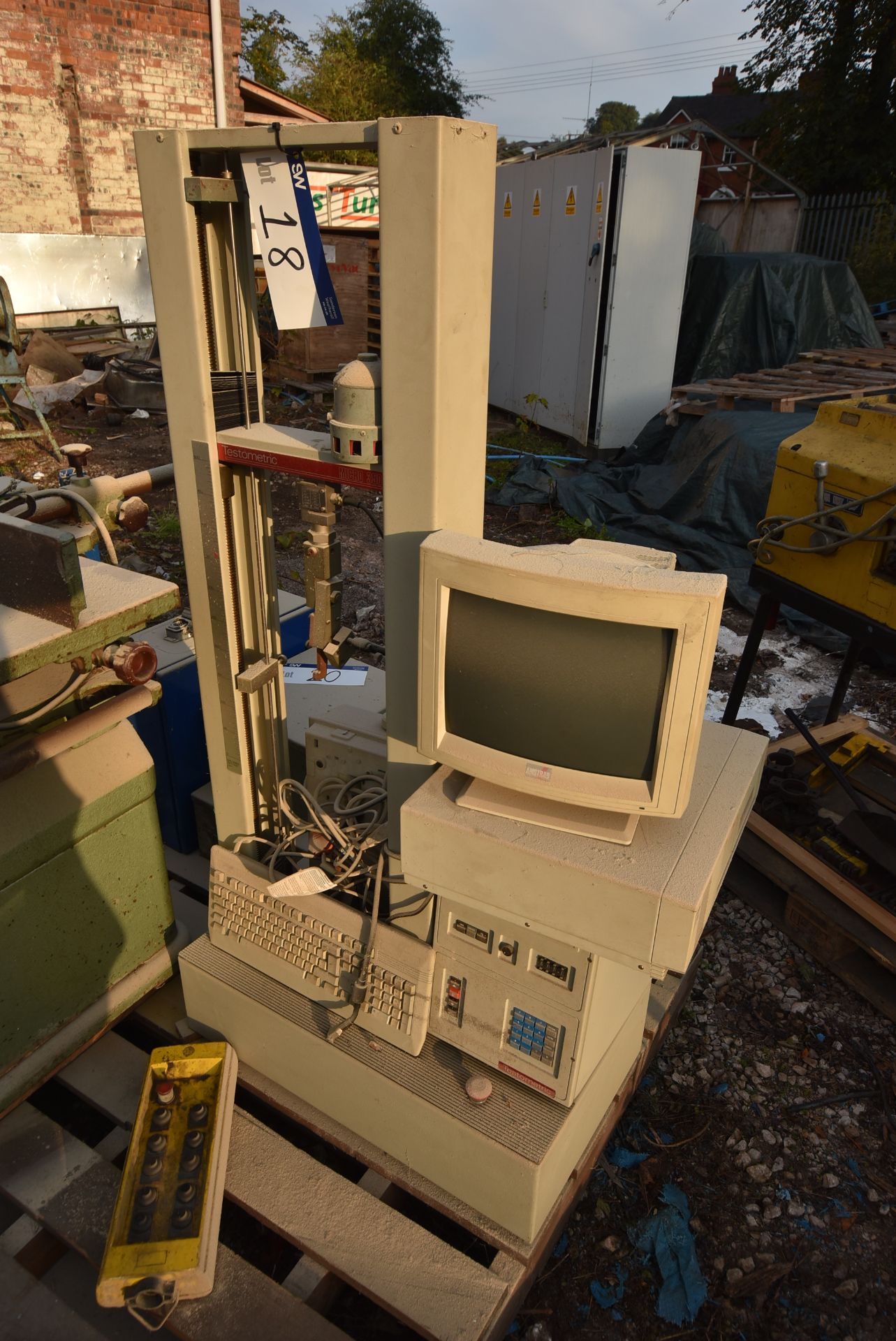 Testometric Micro-350 Tensile Testing Unit, with computer terminal, screen and dot matrix printer