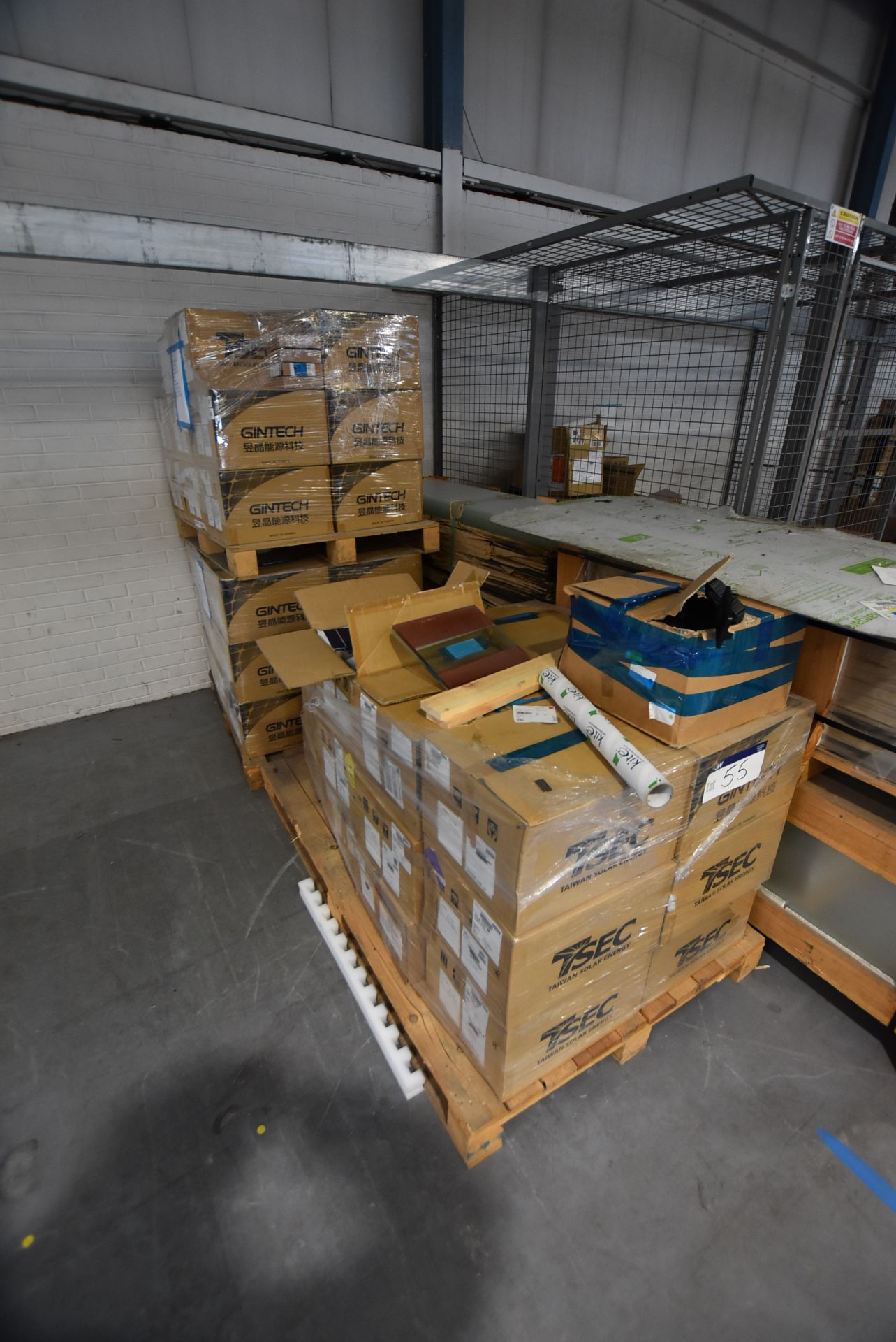 Assorted Solar Cells, on three pallets, one pallet understood to contain 400 pieces, one pallet