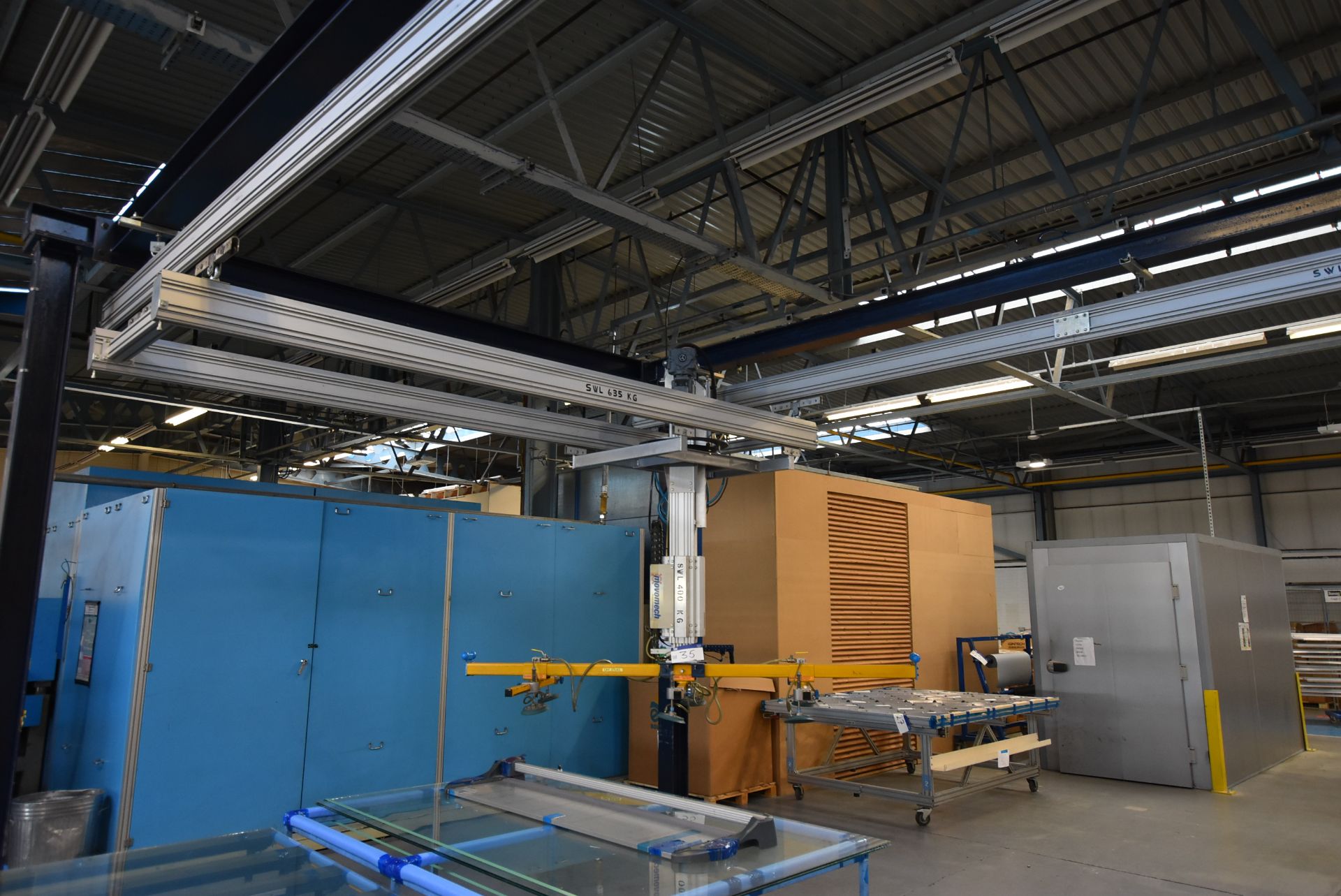 BOLTED STEEL LIFTING GANTRY, 635kg SWL, approx. 10m x approx. 4.2m x 3.65m high overall, with - Image 3 of 6