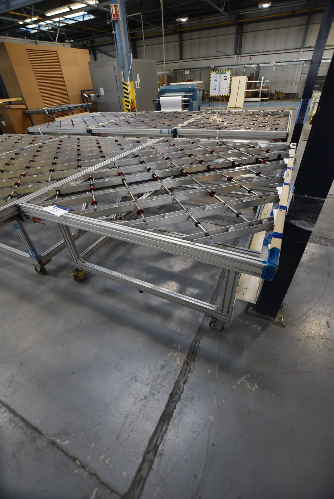 Alloy Framed Roller Feed Table, approx. 1.8m x 2.4m x 880mm high
