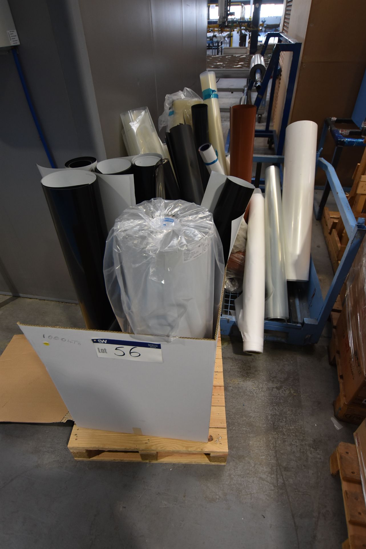 Assorted Vinyl, as set out, with steel cage pallet and on wooden pallet