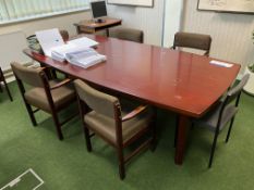 Oval Shaped Cherry Veneered Meeting Table, with se