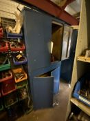 Two Steel Double Door Cabinets, with contents incl