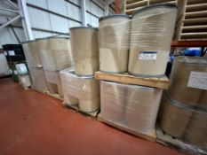 29 Fibre Kegs, approx. 60kg cap., on four pallets