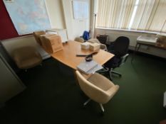 Contents of Office, including oval shaped meeting