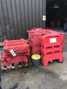 Approx. 25 Red Plastic Road Safety Barriers