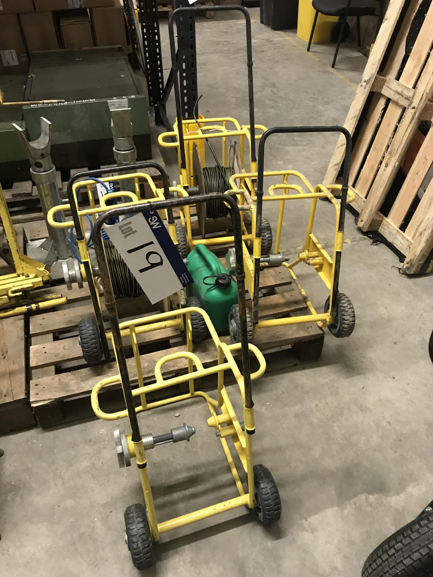 Four Metal Framed Cable Reel Trolleys