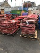Two Pallets of Metal Framed Red Road Safety Barrie
