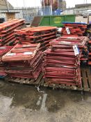 Two Pallets of Metal Framed Red Road Safety Barrie