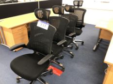 Four Mesh Back Swivel Office Chairs