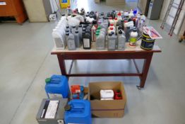 Mainly Lubricants, as set out on bench and floor