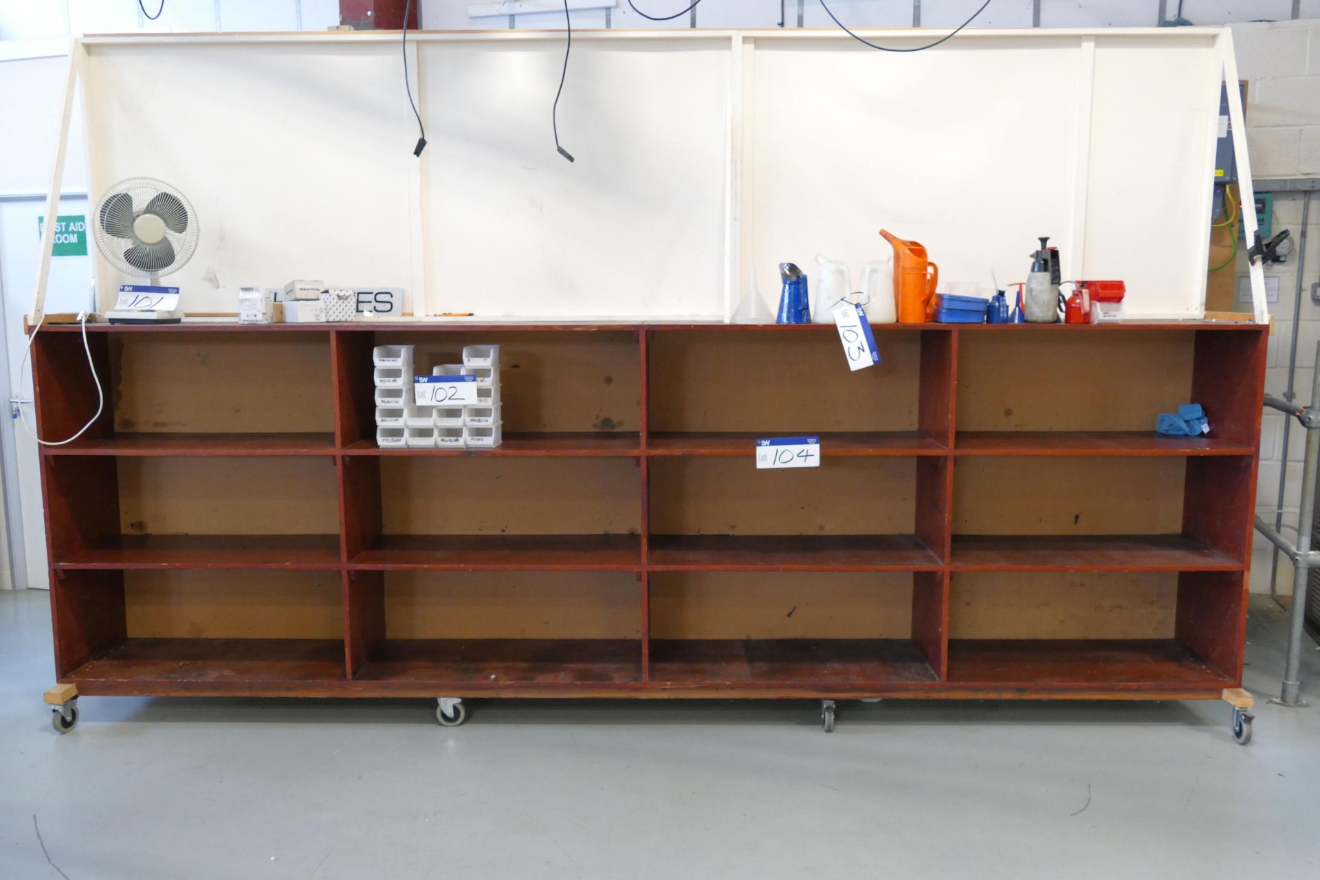 Mobile Multi-Compartment Timber Rack, approx. 4.15m long x 480mm x approx. 1.4m high forming - Image 2 of 4
