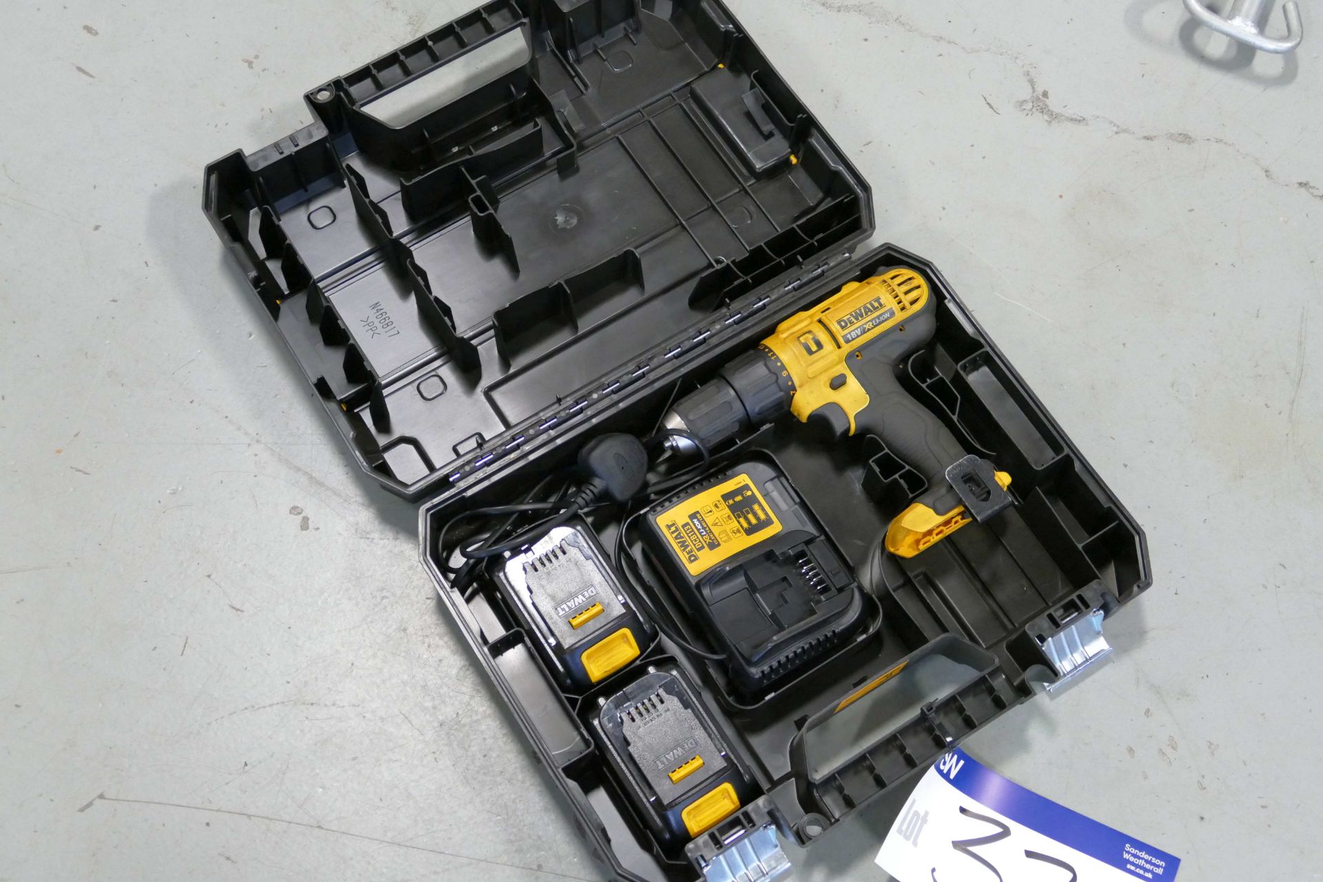 DeWalt 18V Portable Battery Electric Drill, with equipment in box - Image 2 of 2