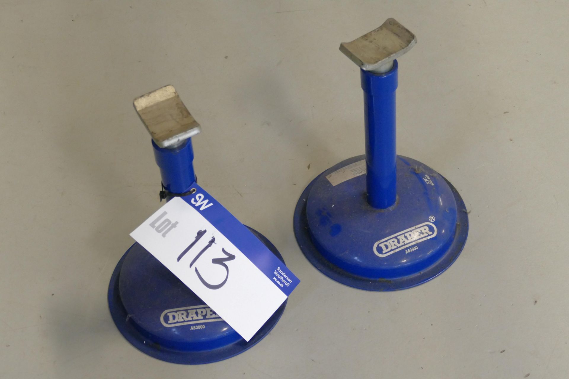 Two Draper 3000kg SWL Axle Stands