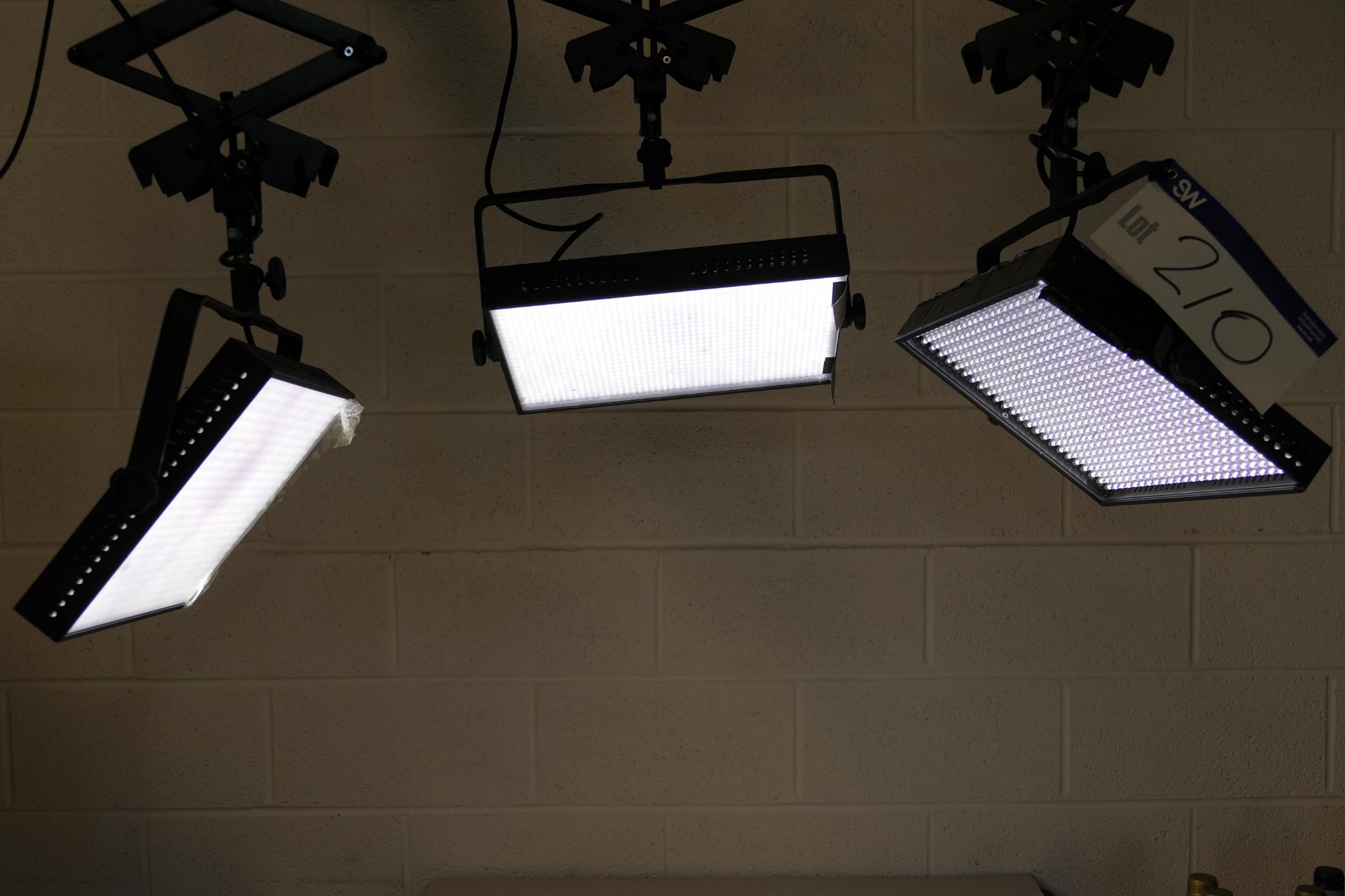 Three LED Panel Lights, with three gantry attachments