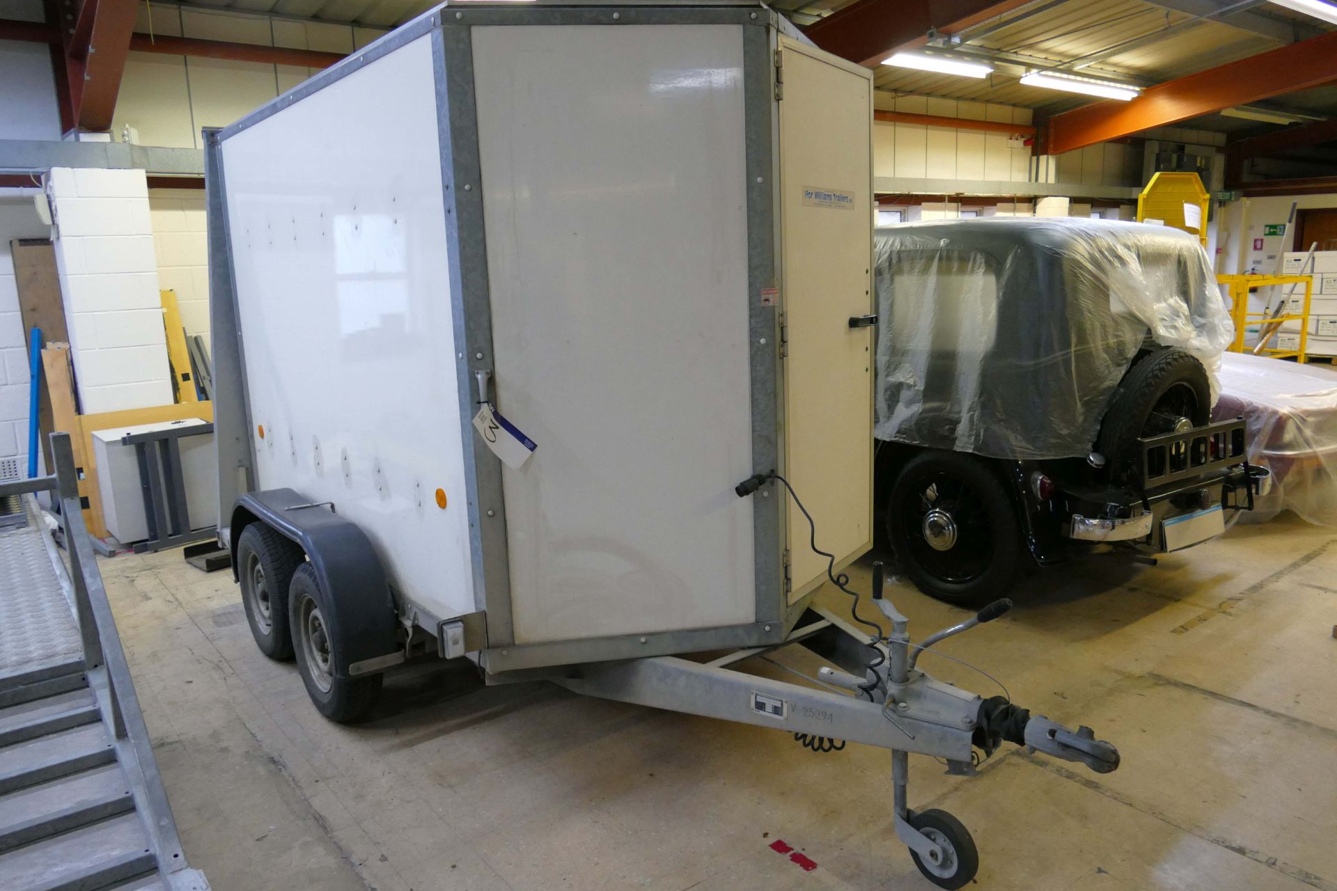 Ifor Williams BV85G TWIN AXLE BOX TRAILER, serial no. SCK400000V0225659, 2584kg, with GRP sides,